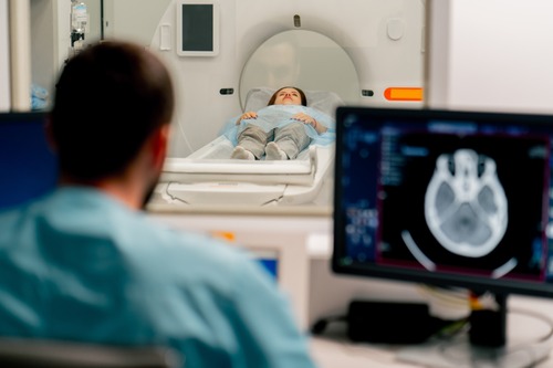 Patient receiving MRI scan at Southern Imaging Services